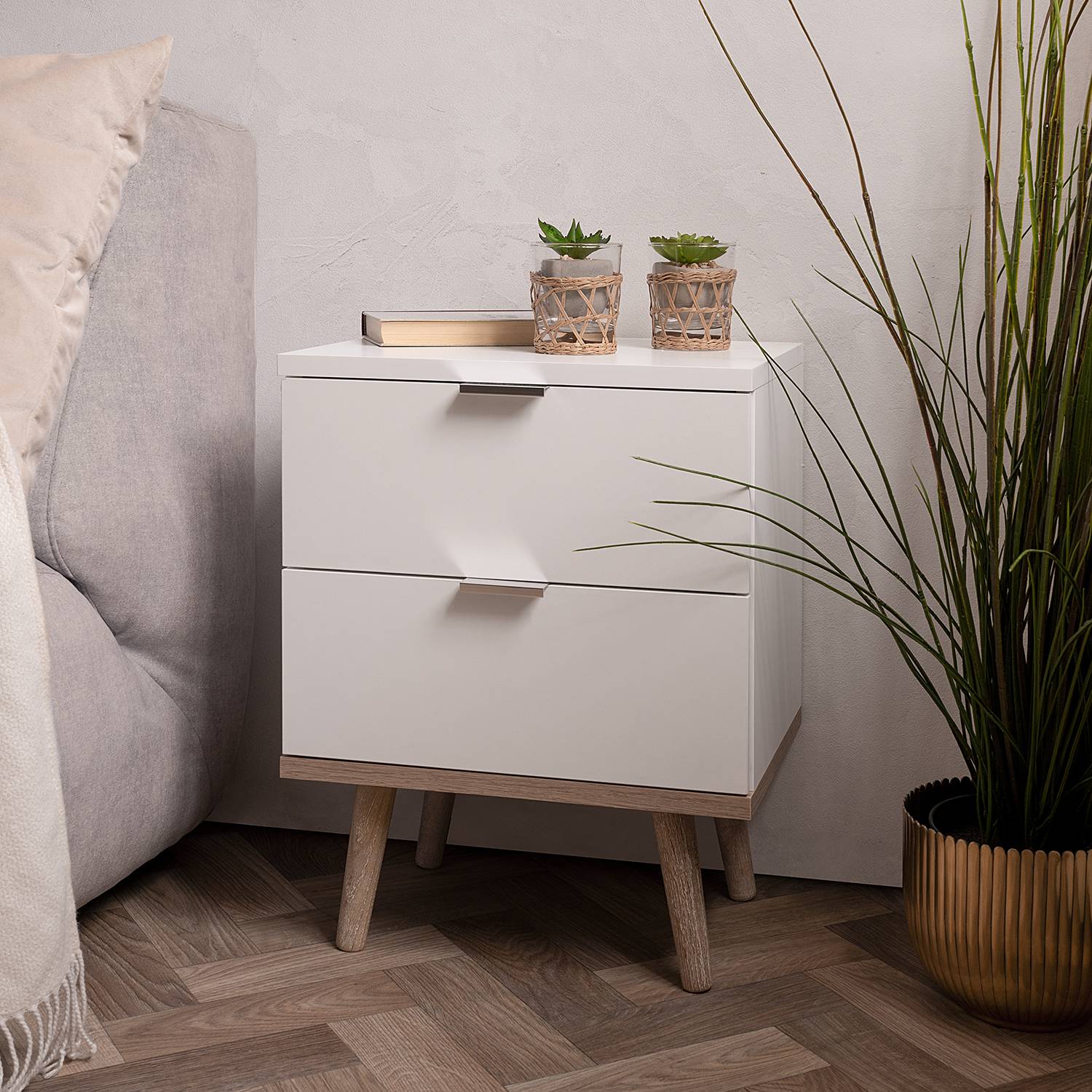 home24 Nachtkommode 40 x 52 x 30cm Braun/Weiß home24 Nachtkommode 40 x 52 x 30cm Braun/Weiß von home24