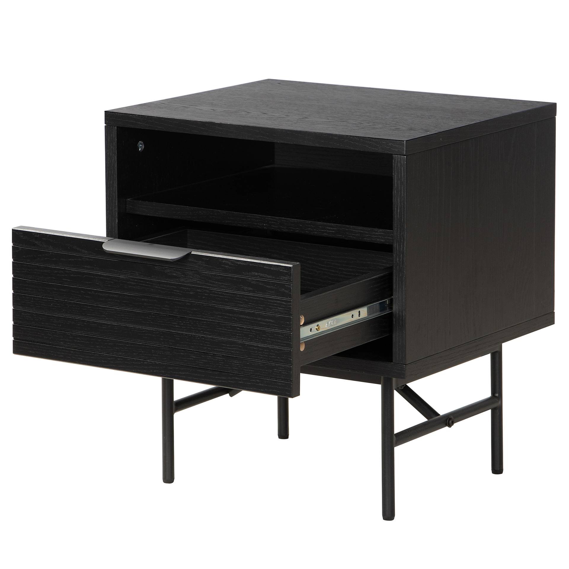 home24 Nachtkommode 45 x 50 x 40cm Schwarz/Eiche Schwarz home24 Nachtkommode 45 x 50 x 40cm Schwarz/Eiche Schwarz von home24