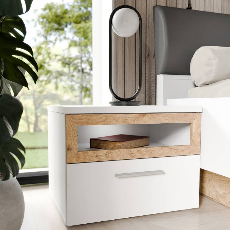 home24 Nachtkommode 52 x 41 x 41cm Braun/Weiß home24 Nachtkommode 52 x 41 x 41cm Braun/Weiß von home24