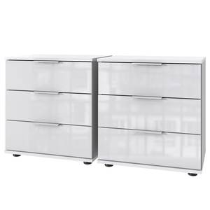 home24 Nachtkommode 58cm 2er Set Weiß/Weiß von home24