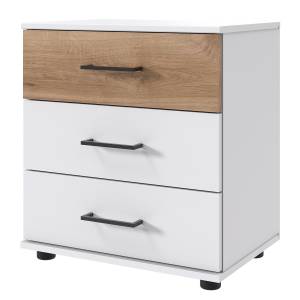 home24 Nachtkommode 58cm Weiß/Weiß/Eiche Dekor home24 Nachtkommode 58cm Weiß/Weiß/Eiche Dekor von home24