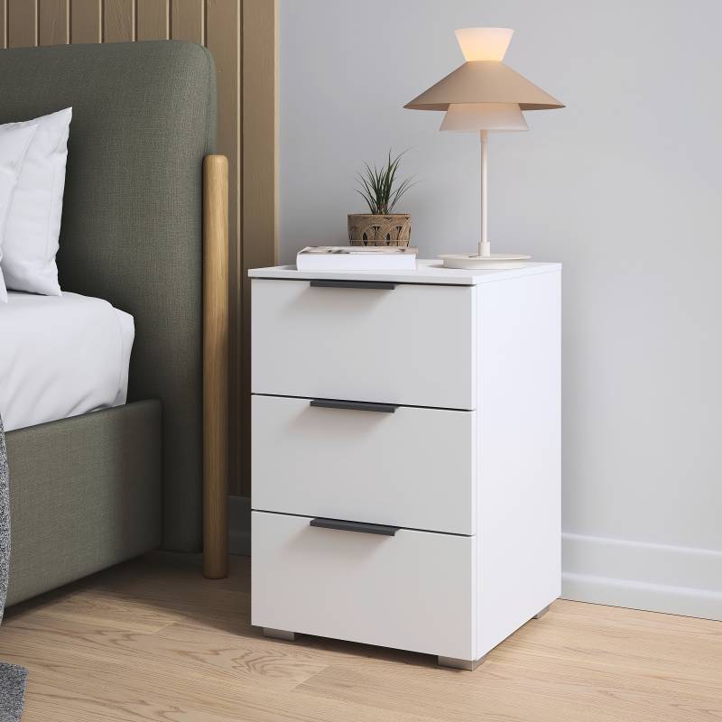 home24 Nachtkommode 61cm 2er Set Weiß/Alpinweiß Grau home24 Nachtkommode 61cm 2er Set Weiß/Alpinweiß Grau von home24