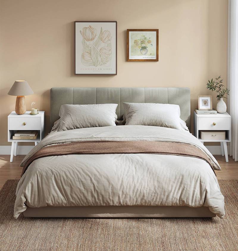 home24 Nachtkommode Ablam 2er-Set 39 x 55 x 28cm Weiß von home24