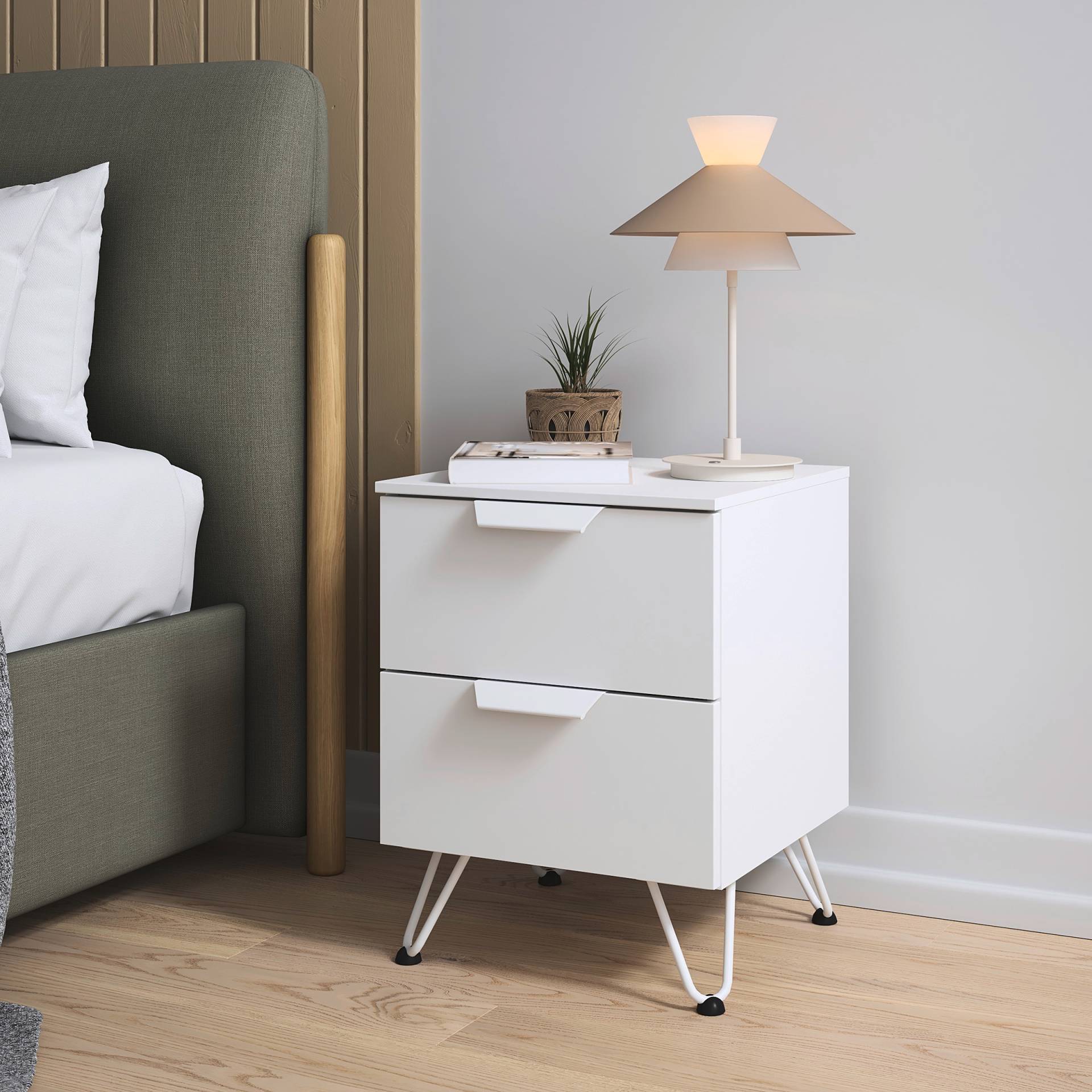 home24 Nachtkommode Aditio 53cm Weiß/Alpinweiß Freiform home24 Nachtkommode Aditio 53cm Weiß/Alpinweiß Freiform von home24