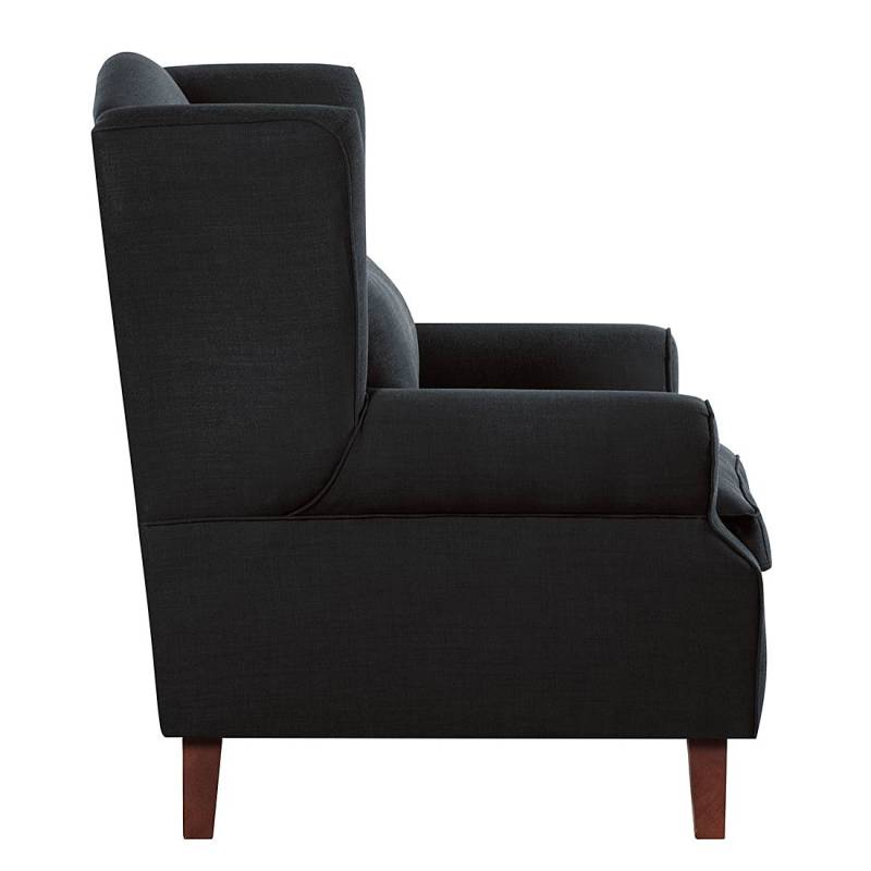 home24 Ohrensessel XL Grau Webstoff 93 x 93 x 87cm von home24