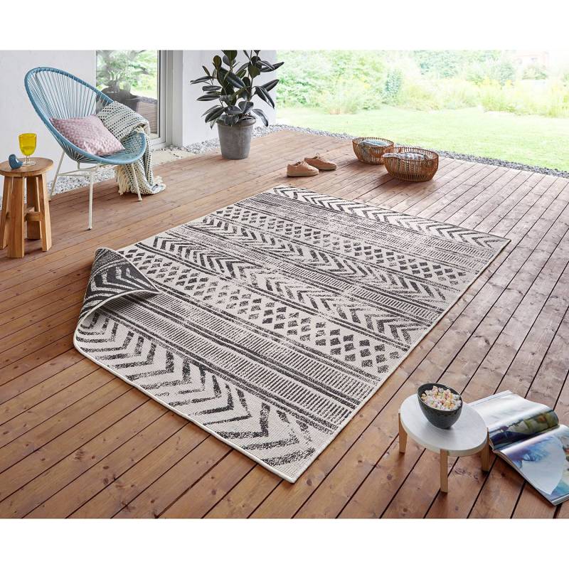 home24 Outdoorteppich Biri Orange/Anthrazit Webstoff 80 x 150cm von home24