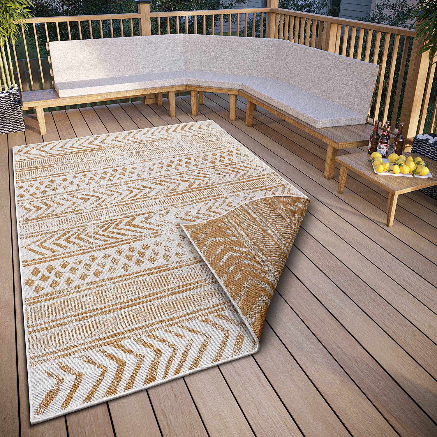 home24 Outdoorteppich Biri Orange/Ocker Webstoff 200 x 290cm home24 Outdoorteppich Biri Orange/Ocker Webstoff 200 x 290cm von home24