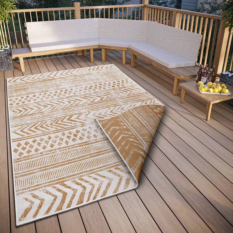 home24 Outdoorteppich Biri Orange/Ocker Webstoff 200 x 290cm von home24