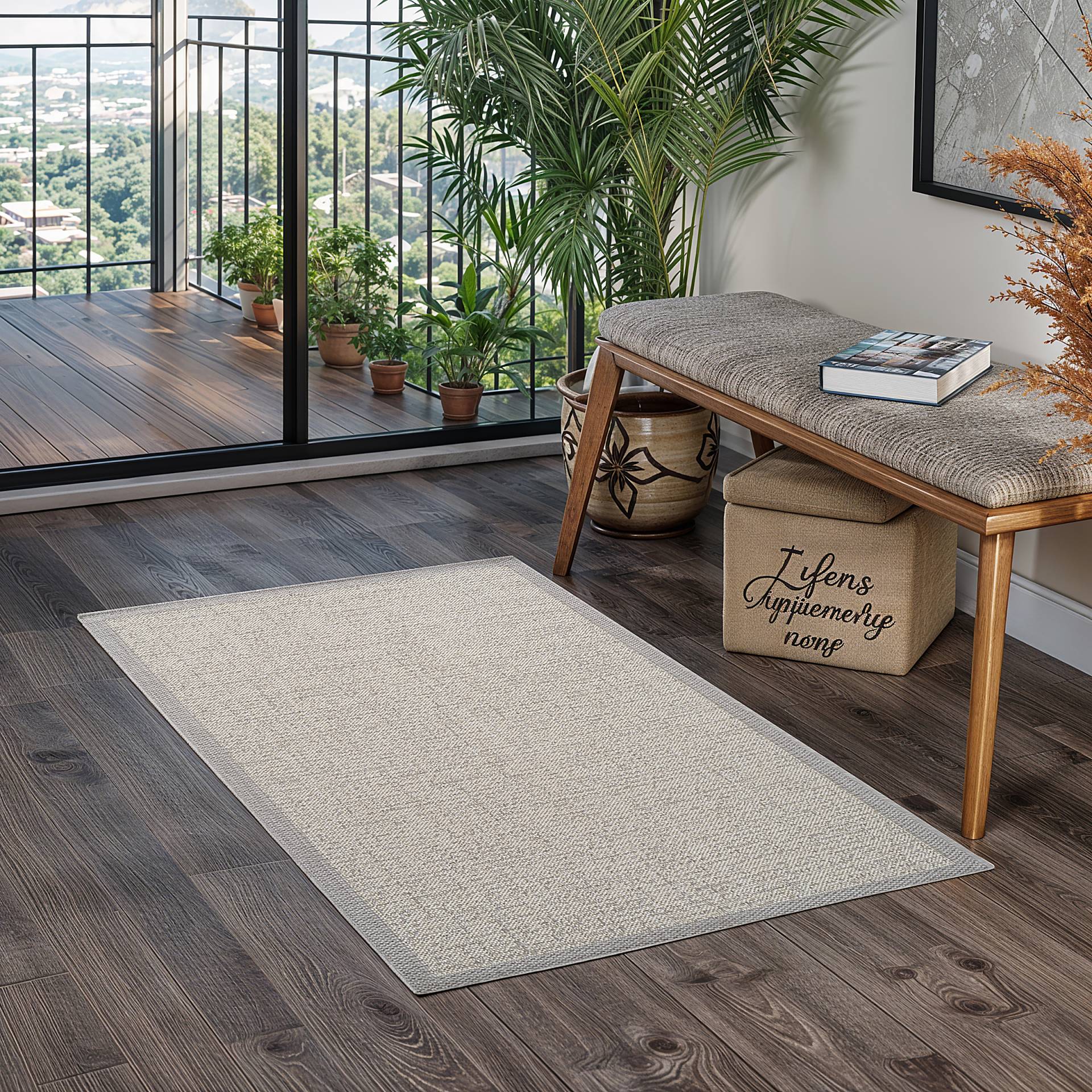 home24 Outdoorteppich Juba Grau/Hellgrau/Platingrau Polypropylen 200 x 275cm von home24