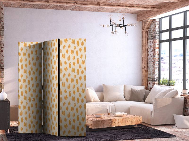 home24 Paravent Pattern Spots & Dots 1-seitig Andere Orange/Beige 135 x 172cm von home24
