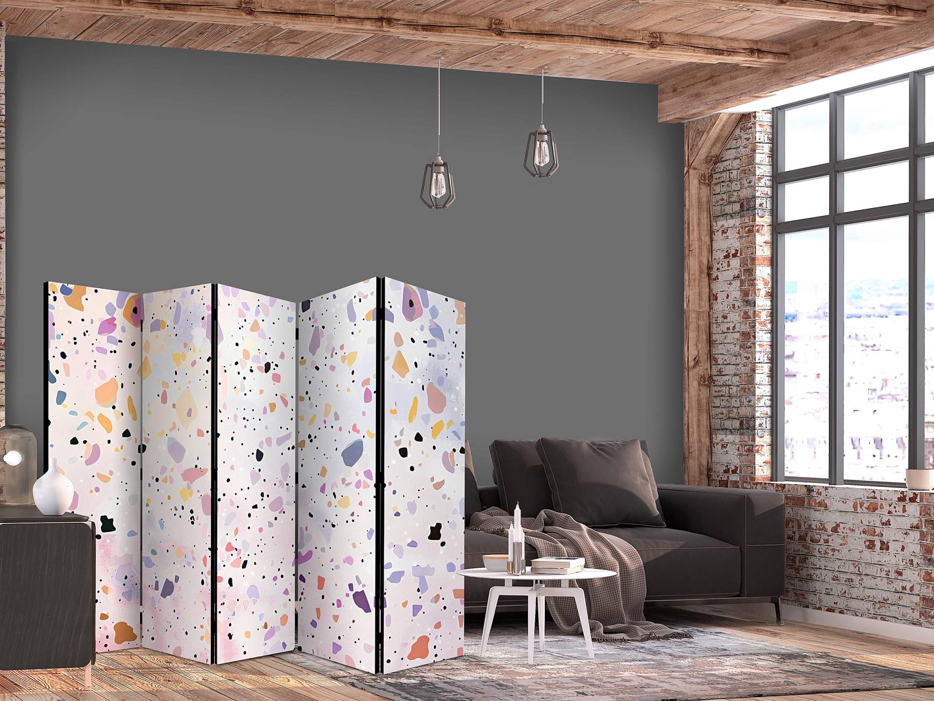 home24 Paravent Terrazzo in Confetti 1-seitig Andere Multicolor 225 x 172cm home24 Paravent Terrazzo in Confetti 1-seitig Andere Multicolor 225 x 172cm von home24