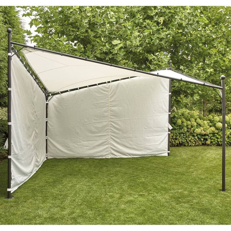 home24 Pavillon Seitenteil Berlino Polyester 400 x 1 x 400cm Weiß von home24