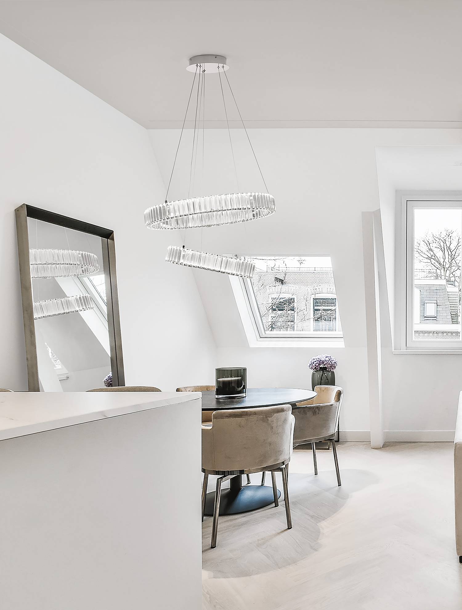 home24 Pendelleuchte Aurelia Typ D Ø 60cm Silber/Chrom Kabel ABS, Fassung ABS, Baldachin Aluminium, Gehäuse Leuchte Aluminium Nicht austauschbare LEDs home24 Pendelleuchte Aurelia Typ D Ø 60cm Silber/Chrom Kabel ABS, Fassung ABS, Baldachin Aluminium, Gehäuse Leuchte Aluminium Nicht austauschbare LEDs von home24