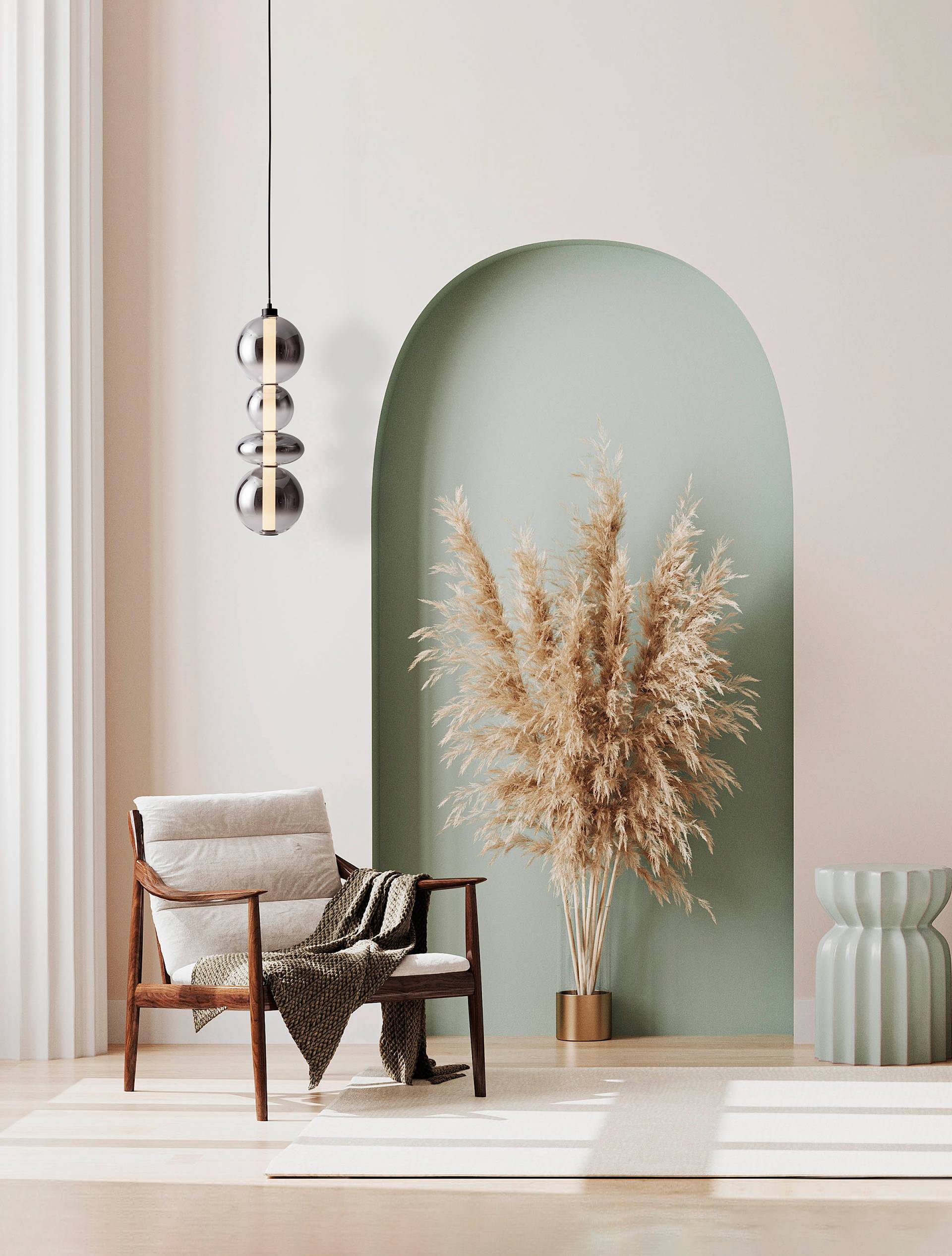 home24 Pendelleuchte Bally Typ A 197cm Schwarz/Schwarz Aluminium, Rauchglas, Milchglas Nicht austauschbare LEDs LED-Platine von home24