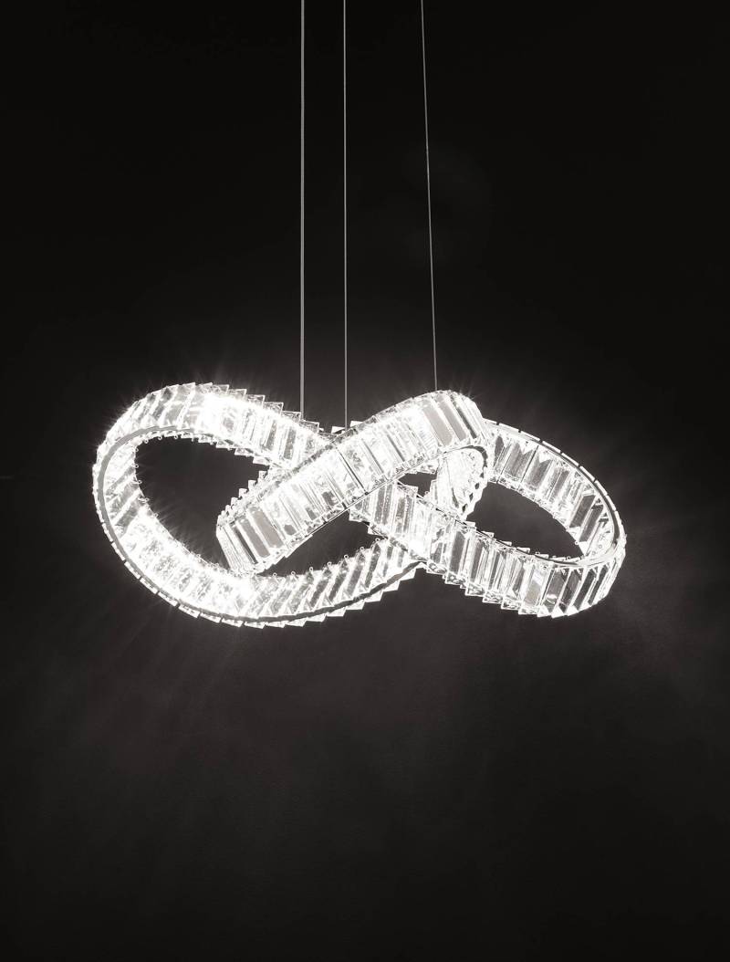 home24 Pendelleuchte Coneto Typ A Ø 60cm Silber/Chrom Kabel ABS, Fassung ABS, Baldachin Aluminium, Gehäuse Leuchte Aluminium Nicht austauschbare LEDs von home24