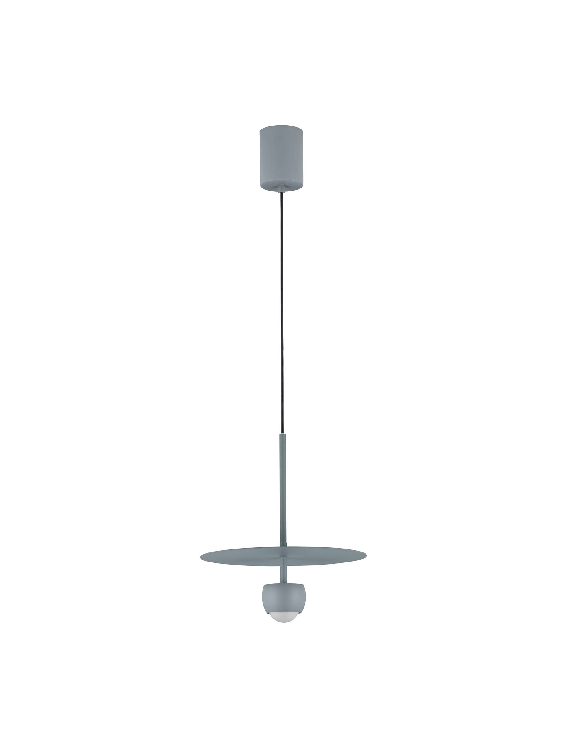 home24 Pendelleuchte Edem Ø 30cm Blau/Grau/Taubengrau Kabel ABS, Fassung ABS, Baldachin Aluminium, Gehäuse Leuchte Aluminium Nicht austauschbare LEDs von home24