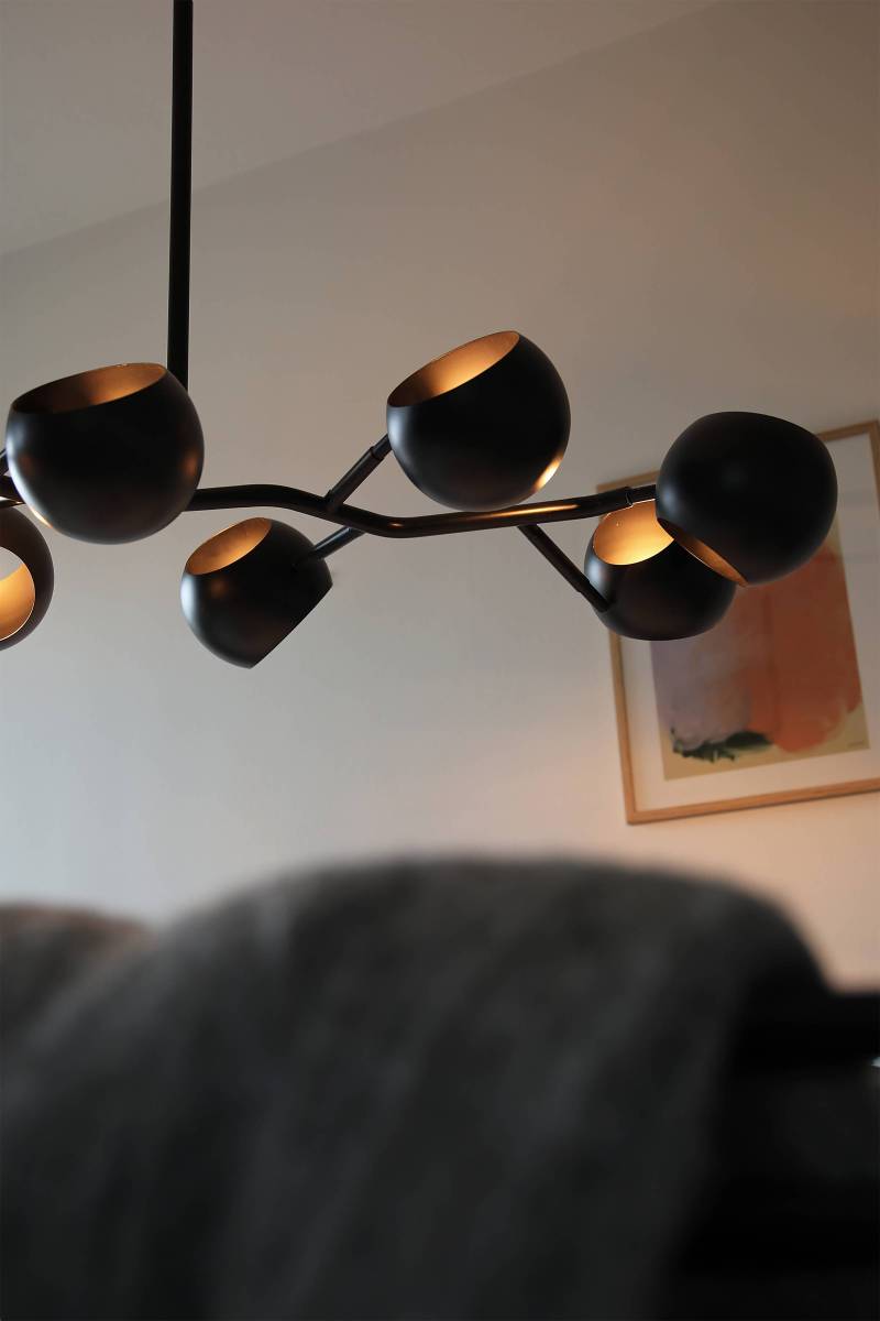 home24 Pendelleuchte Edgar 55 x 119 x 113cm Schwarz/Schwarz Material: Metall Metallart: Eisen Oberfläche Metall: Lackiert E14 von home24