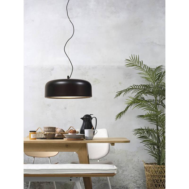 home24 Pendelleuchte Marseille Ø 48cm Schwarz/Schwarz Material: Metall Metallart: Eisen Oberfläche Metall: Pulverbeschichtet E27 von home24