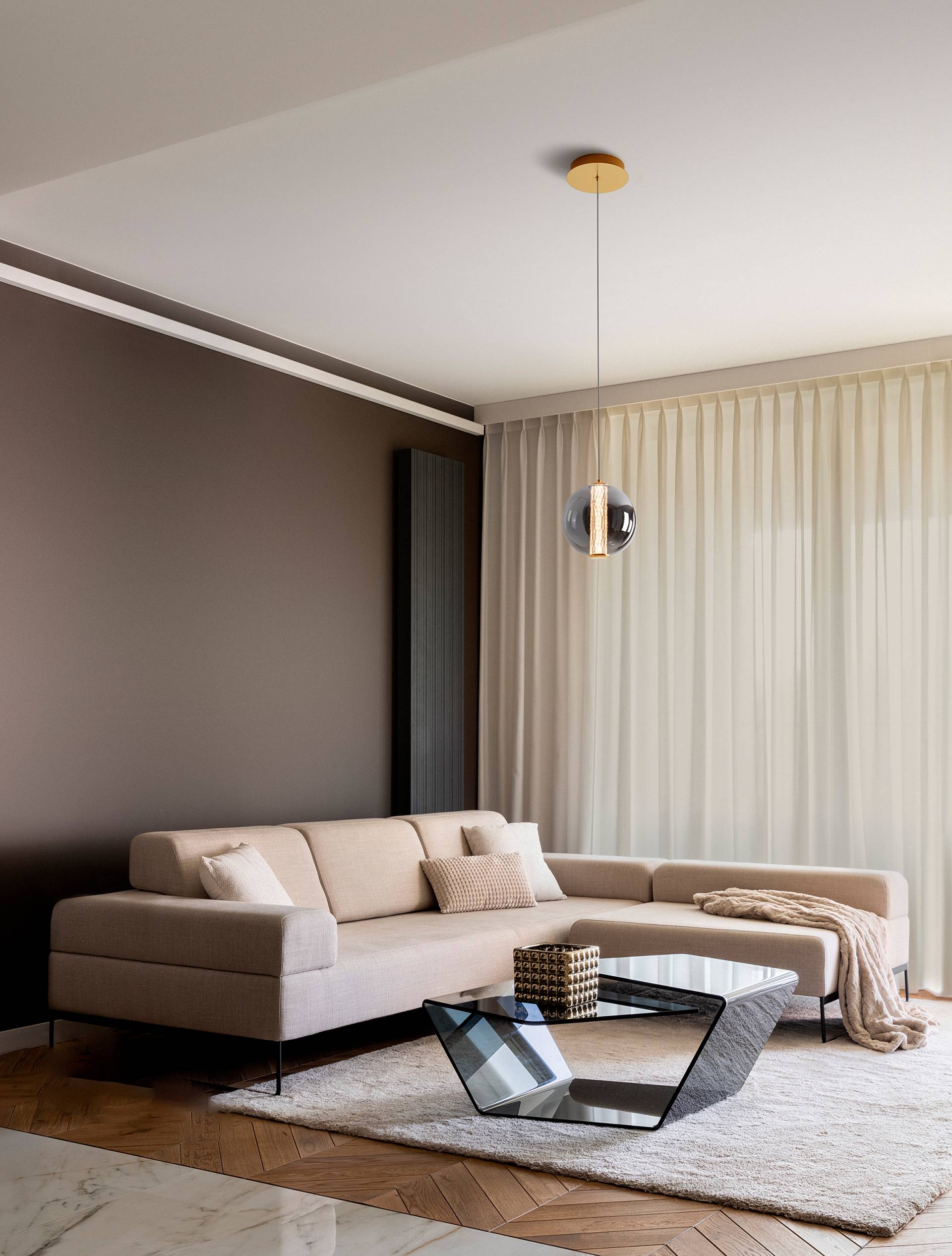 home24 Pendelleuchte Navi Typ A Ø 22cm Gold/Gold Kabel ABS, Fassung ABS, Baldachin Aluminium, Gehäuse Leuchte Aluminium Nicht austauschbare LEDs home24 Pendelleuchte Navi Typ A Ø 22cm Gold/Gold Kabel ABS, Fassung ABS, Baldachin Aluminium, Gehäuse Leuchte Aluminium Nicht austauschbare LEDs von home24