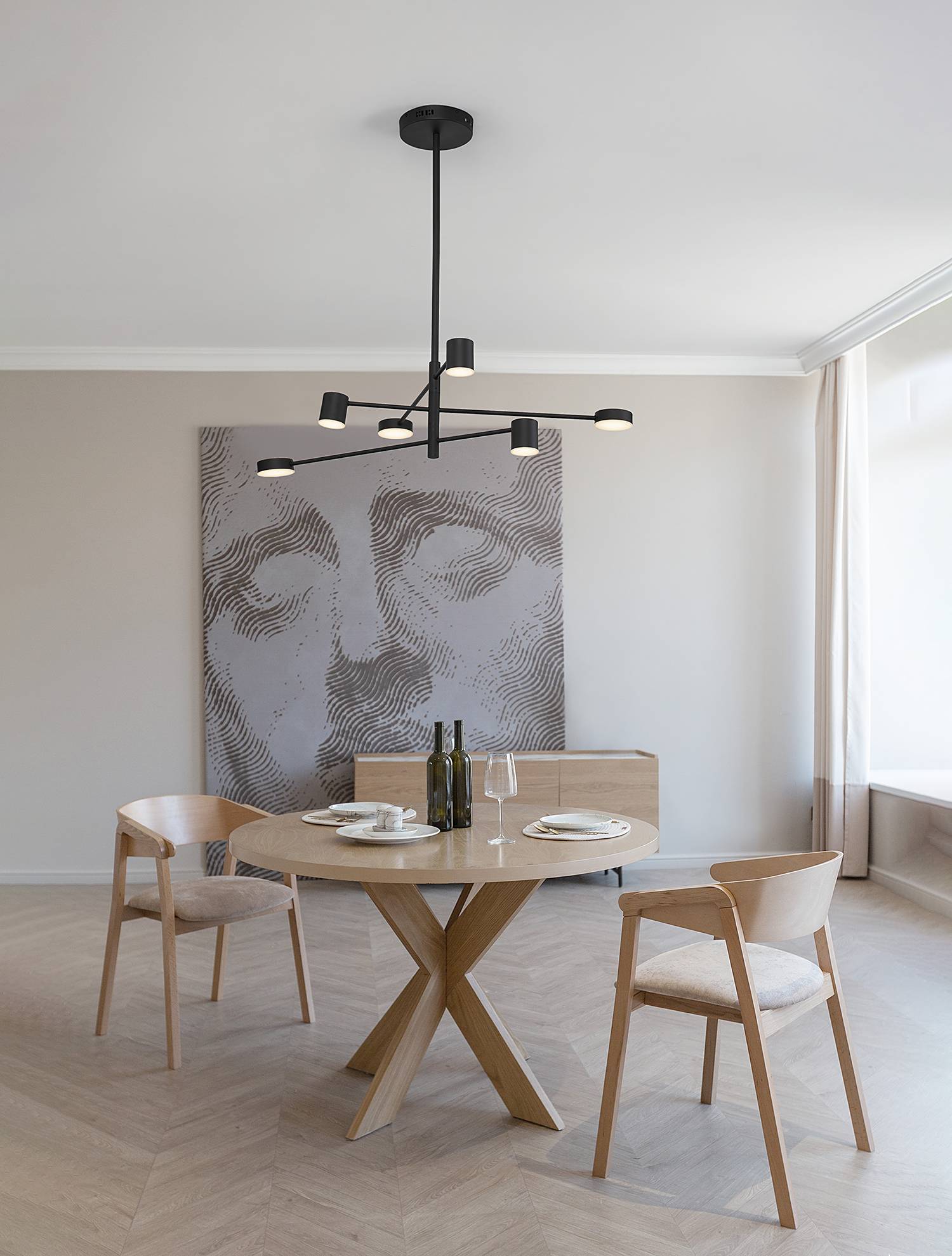 home24 Pendelleuchte Nordik Typ A Ø 100cm Schwarz/Schwarz 6 Kabel ABS, Fassung ABS, Baldachin Aluminium, Gehäuse Leuchte Aluminium Nicht austauschbare home24 Pendelleuchte Nordik Typ A Ø 100cm Schwarz/Schwarz 6 Kabel ABS, Fassung ABS, Baldachin Aluminium, Gehäuse Leuchte Aluminium Nicht austauschbare von home24