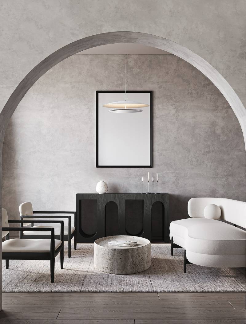 home24 Pendelleuchte Olos Ø 50cm Weiß/Weiß Kabel ABS, Fassung ABS, Baldachin Aluminium, Gehäuse Leuchte Aluminium Nicht austauschbare LEDs LED-Platine home24 Pendelleuchte Olos Ø 50cm Weiß/Weiß Kabel ABS, Fassung ABS, Baldachin Aluminium, Gehäuse Leuchte Aluminium Nicht austauschbare LEDs LED-Platine von home24
