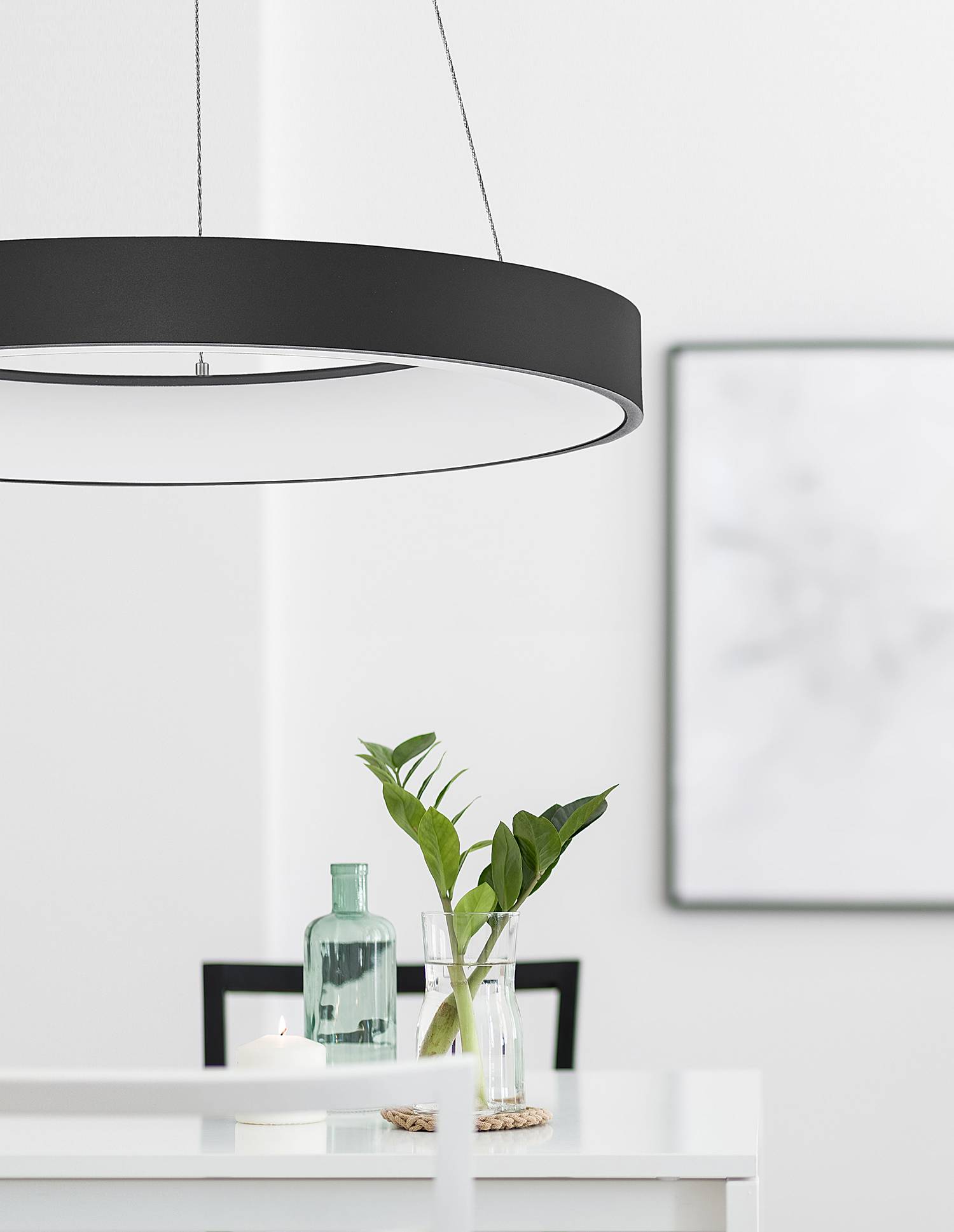 home24 Pendelleuchte Rando Thin Ø 60cm Schwarz/Schwarz Kabel ABS, Fassung ABS, Baldachin Aluminium, Gehäuse Leuchte Aluminium Nicht austauschbare LEDs home24 Pendelleuchte Rando Thin Ø 60cm Schwarz/Schwarz Kabel ABS, Fassung ABS, Baldachin Aluminium, Gehäuse Leuchte Aluminium Nicht austauschbare LEDs von home24