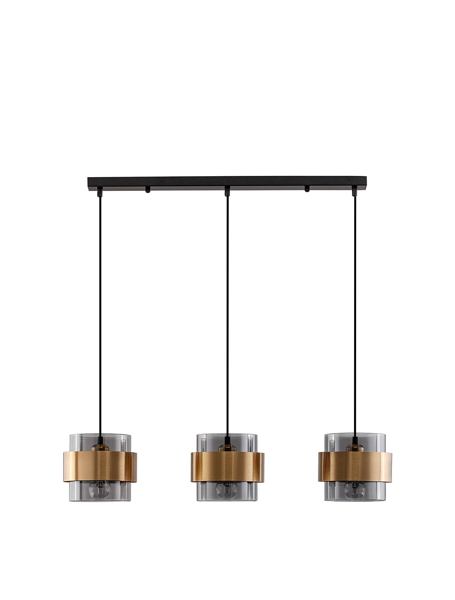 home24 Pendelleuchte Sianna Typ B 140 x 82cm Gold/Schwarz 3 Kabel ABS, Fassung ABS, Baldachin Aluminium, Gehäuse Leuchte Aluminium LED/Smart home24 Pendelleuchte Sianna Typ B 140 x 82cm Gold/Schwarz 3 Kabel ABS, Fassung ABS, Baldachin Aluminium, Gehäuse Leuchte Aluminium LED/Smart von home24