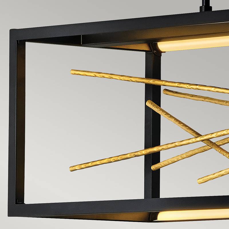 home24 Pendelleuchte Styx Typ A 113 x 123 x 31cm Schwarz/Schwarz Material: Metall Metallart: Stahl Oberfläche Metall: Lackiert LED LED-Platine von home24