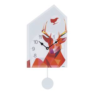 home24 Pendeluhr Itaim Typ B Acrylglasdigitaldruck 19 x 30 x 5cm Multicolor/Rot von home24