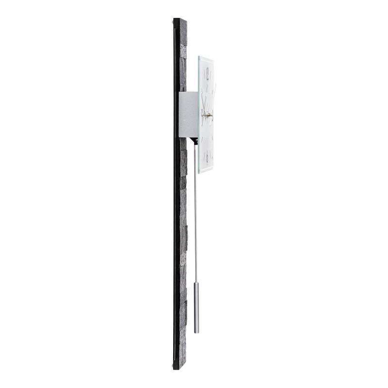home24 Pendeluhr Lemos Holzgehäuse mit Stein-Aluminiumoberfläche 22 x 68 x 7cm Multicolor/Grau von home24