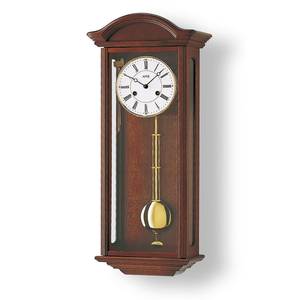 home24 Pendelwanduhr Trape Massivholz 27 x 64 x 14cm Holz/Dunkelbraun von home24
