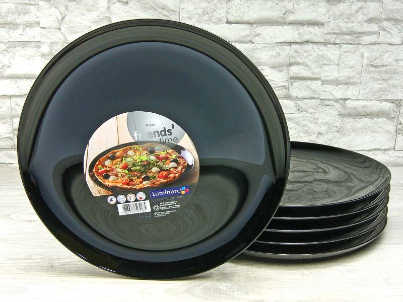 home24 Pizzateller Italian Party 35 x 9 x 35cm Schwarz von home24