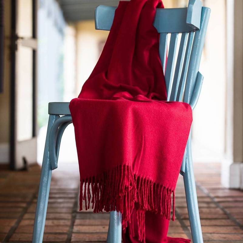 home24 Plaid Melody II 150 x 200cm Rot/Rot Webstoff von home24