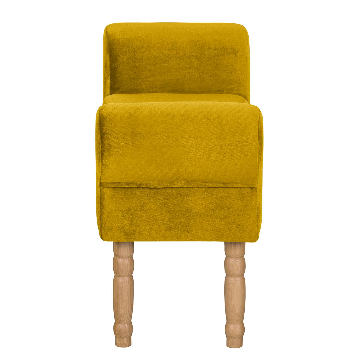 home24 Polsterbank Samt 101 x 51 x 33cm Gelb/Gelb von home24