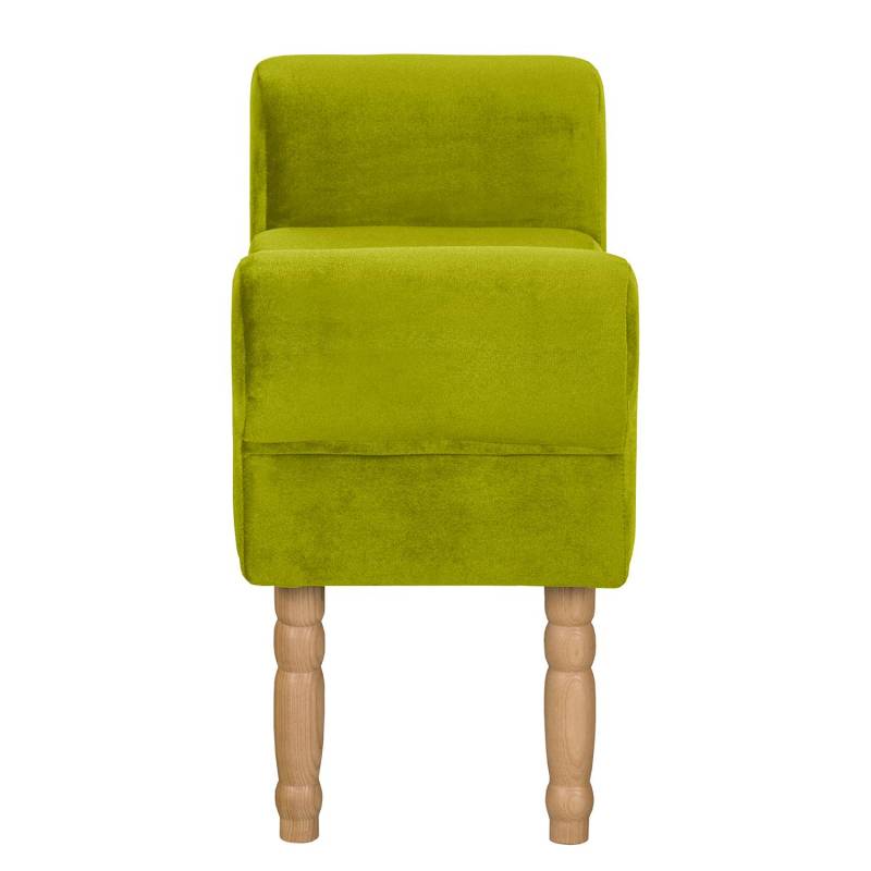 home24 Polsterbank Samt 101 x 51 x 33cm Grün/Grün von home24