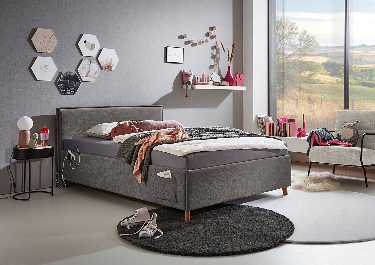 home24 Polsterbett 120 x 200cm mit Lattenrost Grau home24 Polsterbett 120 x 200cm mit Lattenrost Grau von home24