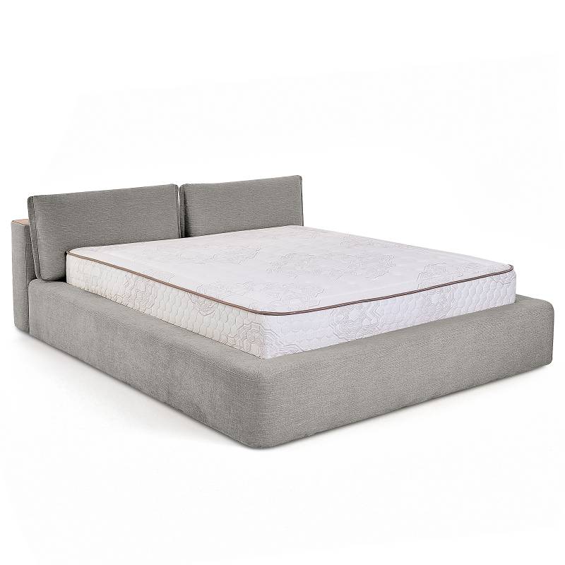 home24 Polsterbett 140 x 200cm Chenille Roselia Grau Kein Bettkasten von home24