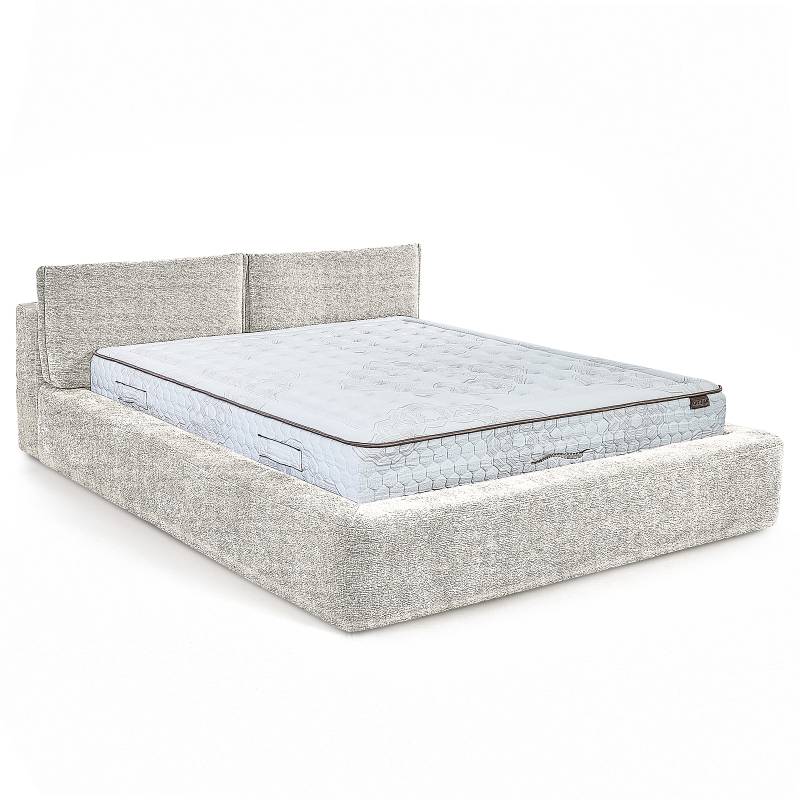 home24 Polsterbett 140 x 200cm Strukturstoff Deani Beige Kein Bettkasten von home24