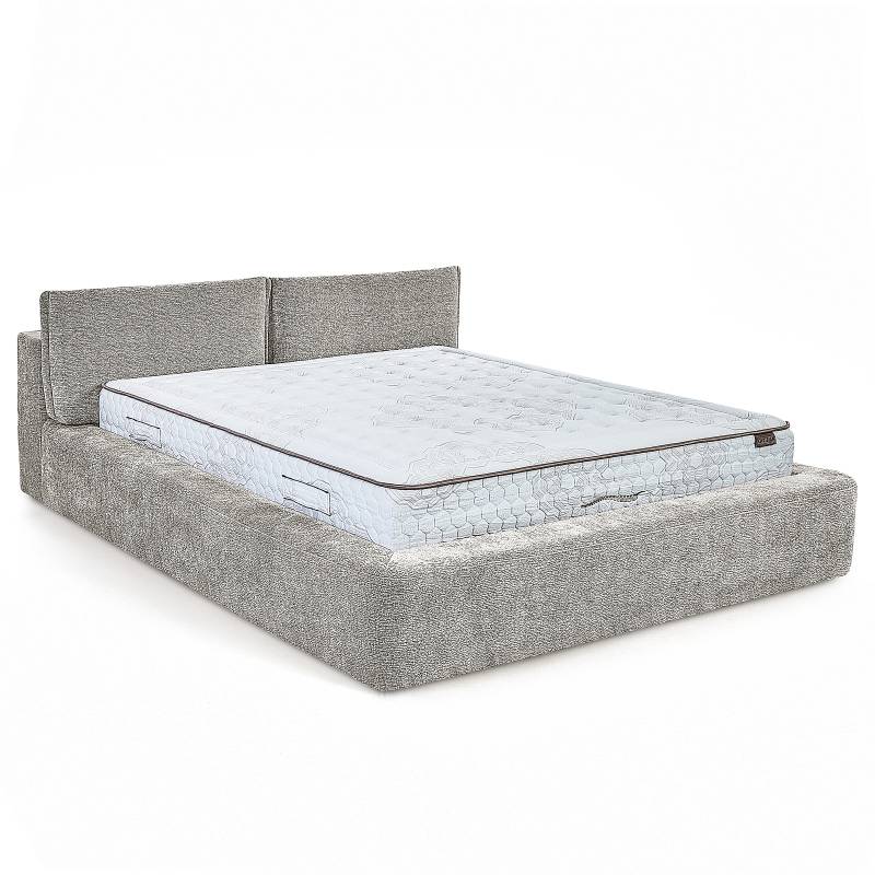 home24 Polsterbett 160 x 200cm Strukturstoff Deani Grau Kein Bettkasten von home24