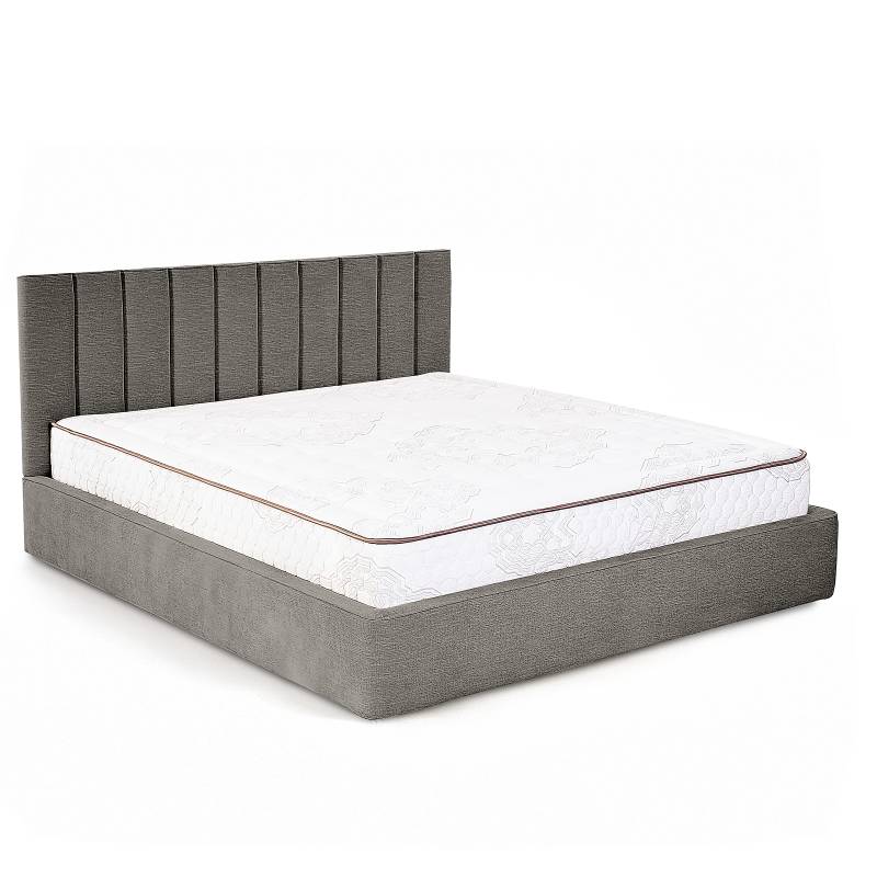 home24 Polsterbett 200 x 200cm Chenille Roselia Grau Kein Bettkasten von home24