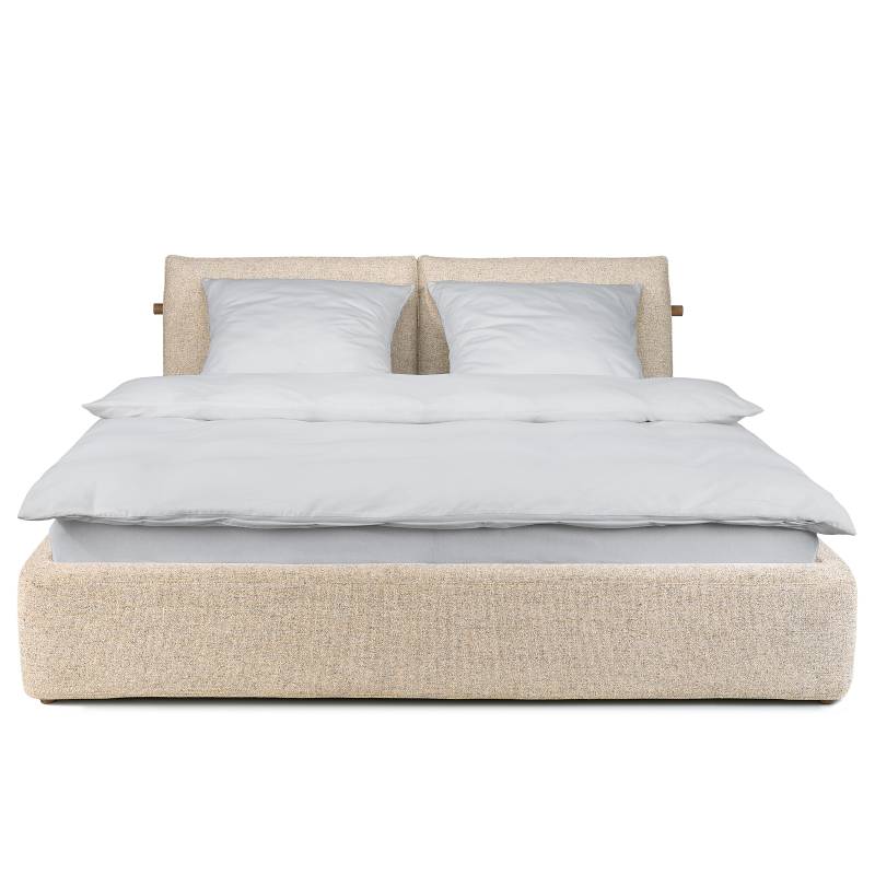 home24 Polsterbett 200 x 200cm Webstoff Hevi Beige 1 Bettkasten von home24
