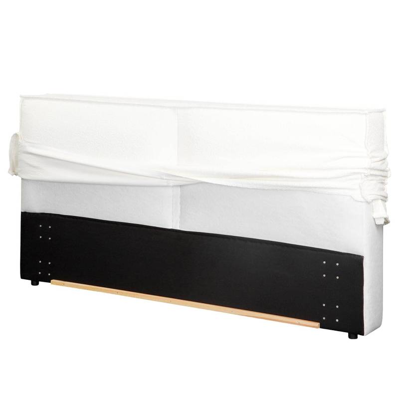 home24 Polsterbett 220 x 200cm Flachgewebe Desna Grau H3 / H4 1 Bettkasten 110 cm von home24
