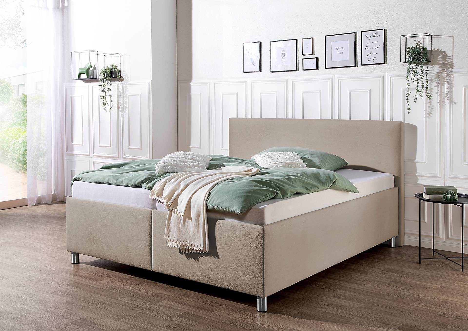 home24 Polsterbett Gardini mit Matratze 180 x 200cm Microfaser Soile Beige H2 Tonnentaschenfederkernmatratze home24 Polsterbett Gardini mit Matratze 180 x 200cm Microfaser Soile Beige H2 Tonnentaschenfederkernmatratze von home24