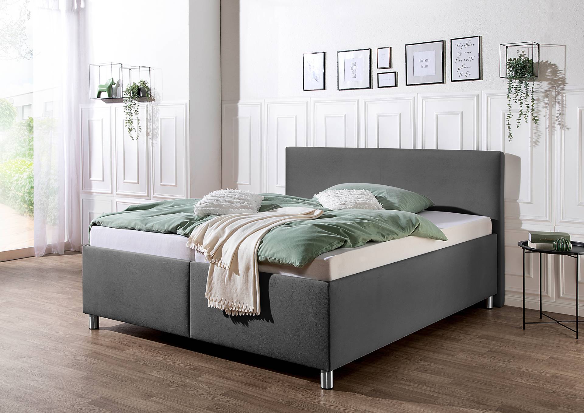 home24 Polsterbett Gardini mit Matratze 180 x 200cm Microfaser Soile Grau H3 Tonnentaschenfederkernmatratze home24 Polsterbett Gardini mit Matratze 180 x 200cm Microfaser Soile Grau H3 Tonnentaschenfederkernmatratze von home24