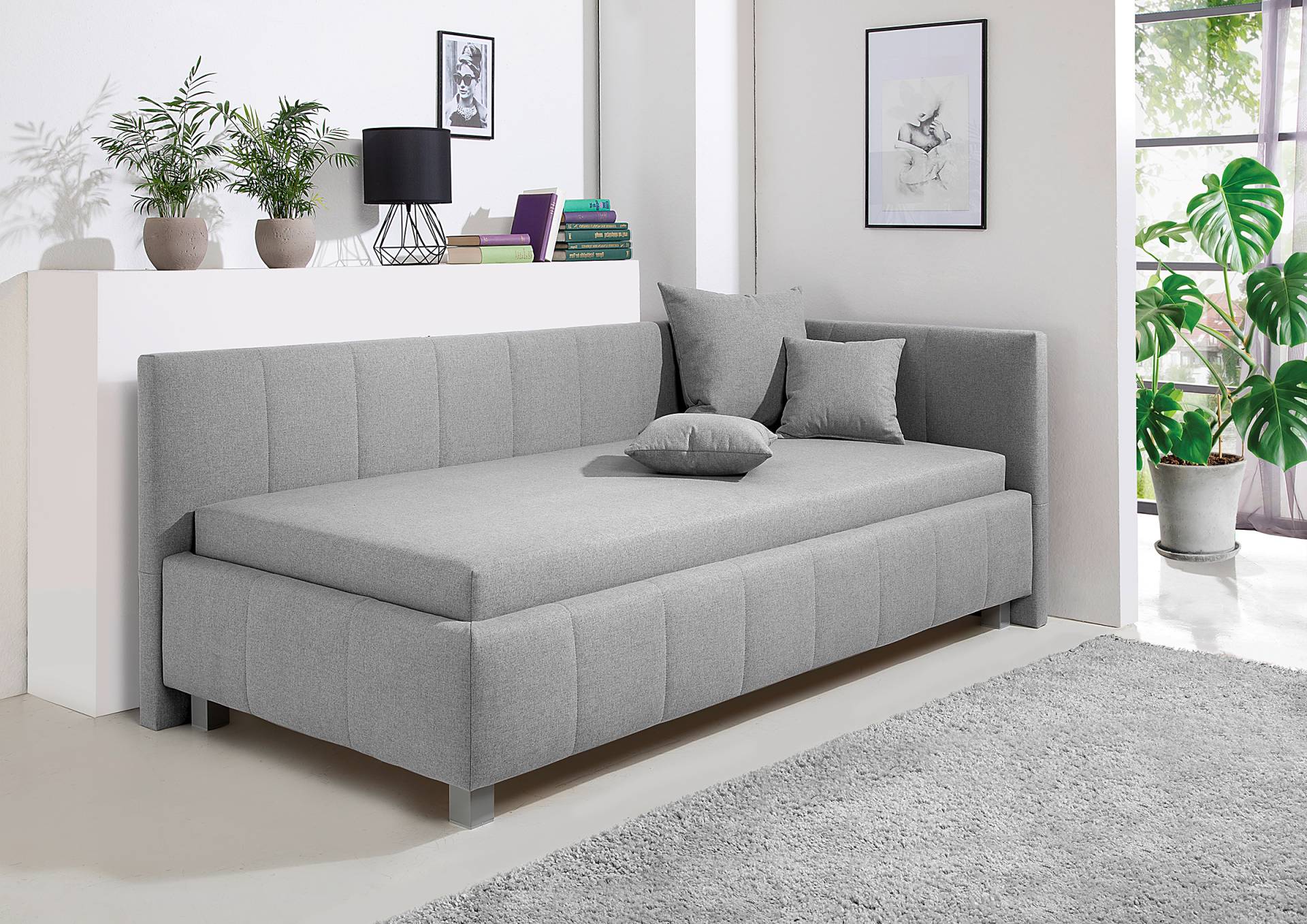 home24 Gästebett Grangie 90 x 200cm Webstoff Ramse Grau ohne Lattenrost home24 Gästebett Grangie 90 x 200cm Webstoff Ramse Grau ohne Lattenrost von home24