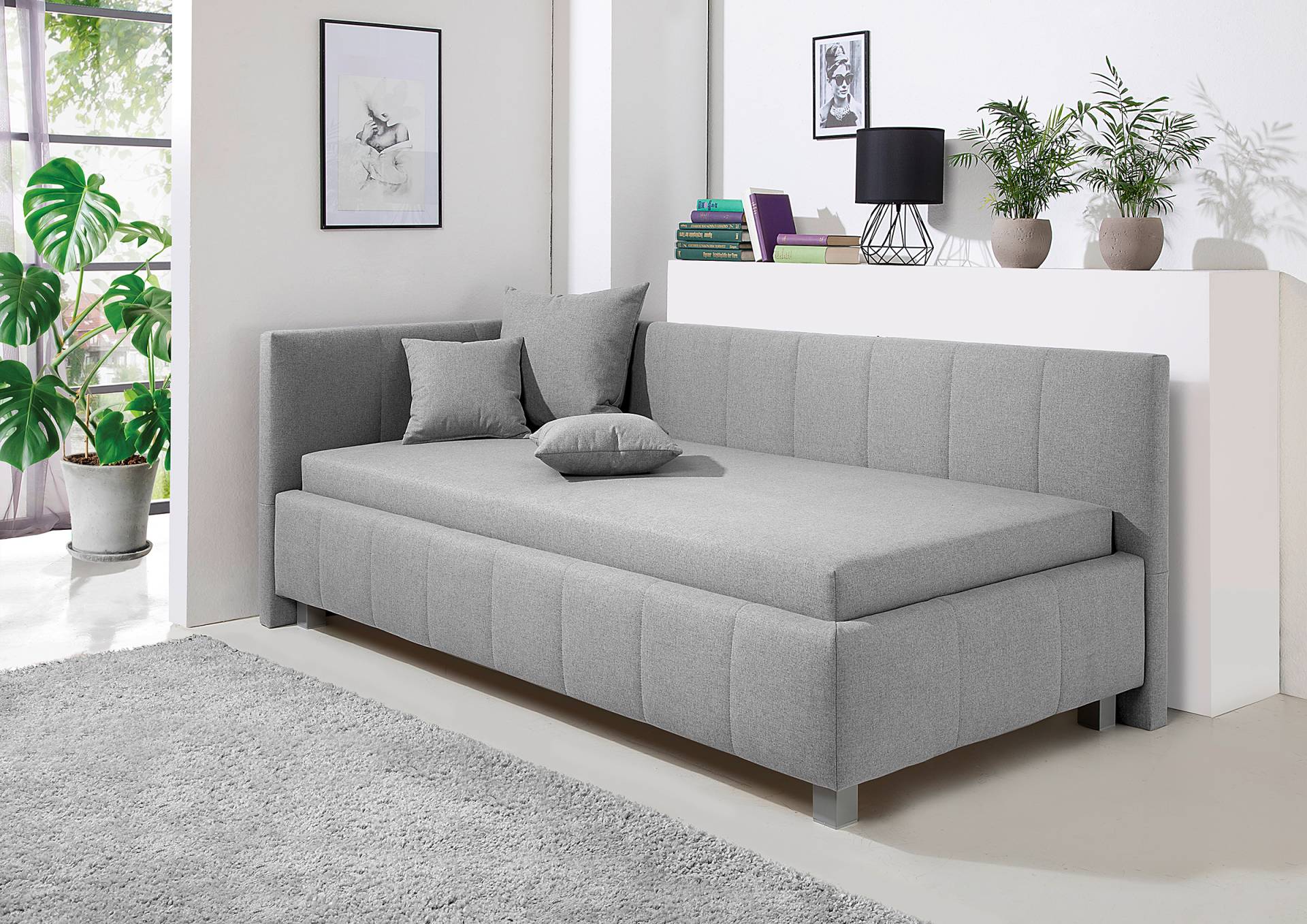 home24 Gästebett Grangie 100 x 200cm Webstoff Ramse Grau ohne Lattenrost home24 Gästebett Grangie 100 x 200cm Webstoff Ramse Grau ohne Lattenrost von home24