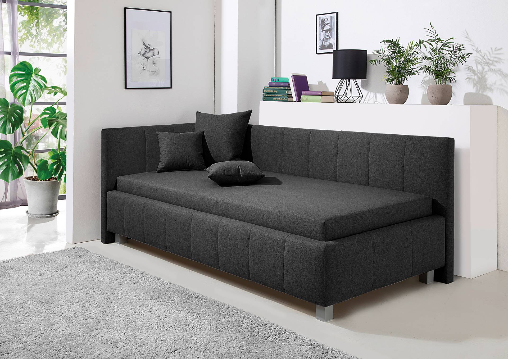 home24 Gästebett Grangie 100 x 200cm Webstoff Ramse Grau mit Lattenrost & Matratze home24 Gästebett Grangie 100 x 200cm Webstoff Ramse Grau mit Lattenrost & Matratze von home24