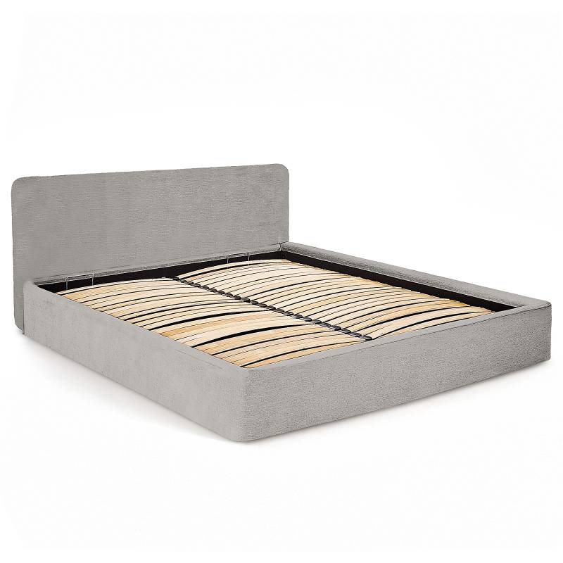 home24 Polsterbett basic 140 x 200cm Chenille Roselia Grau 1 Bettkasten von home24