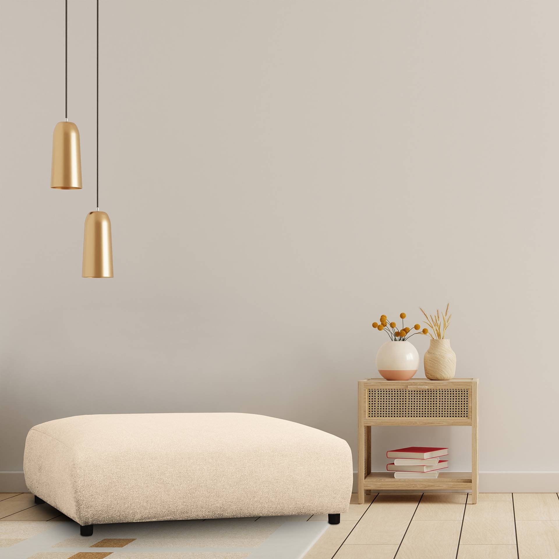 home24 Polsterhocker 110 x 110cm Beige Strukturstoff Blerta: Beige home24 Polsterhocker 110 x 110cm Beige Strukturstoff Blerta: Beige von home24