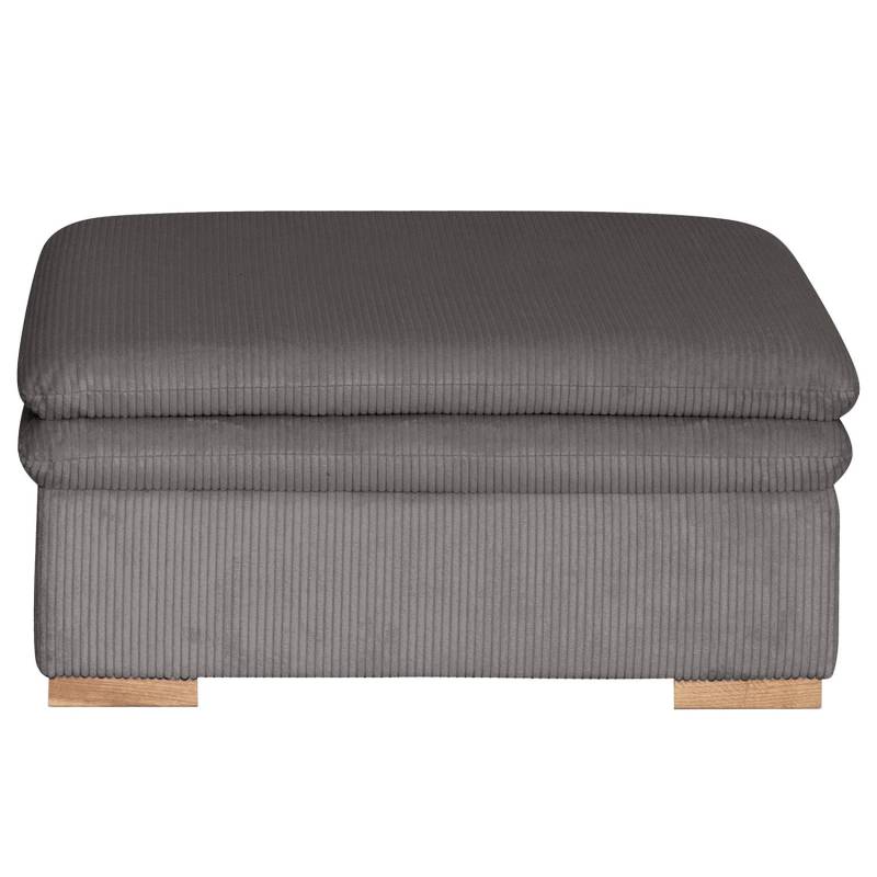 home24 Polsterhocker Dailman 105 x 90cm Grau Cordstoff Lola: Grau von home24